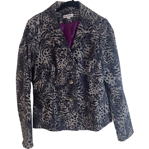Joan Rivers Chic Cheetah Leopard Animal Print Jacket Blazer Women's Small - Picture 1 of 16
